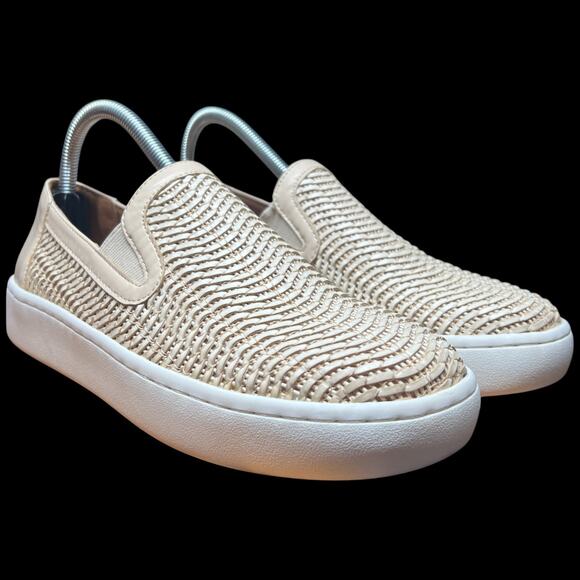 Kaari Blue Shoes - KAARI BLUE Women's 8 Cream Woven Loafer Slip On Comfort Shoes Casual